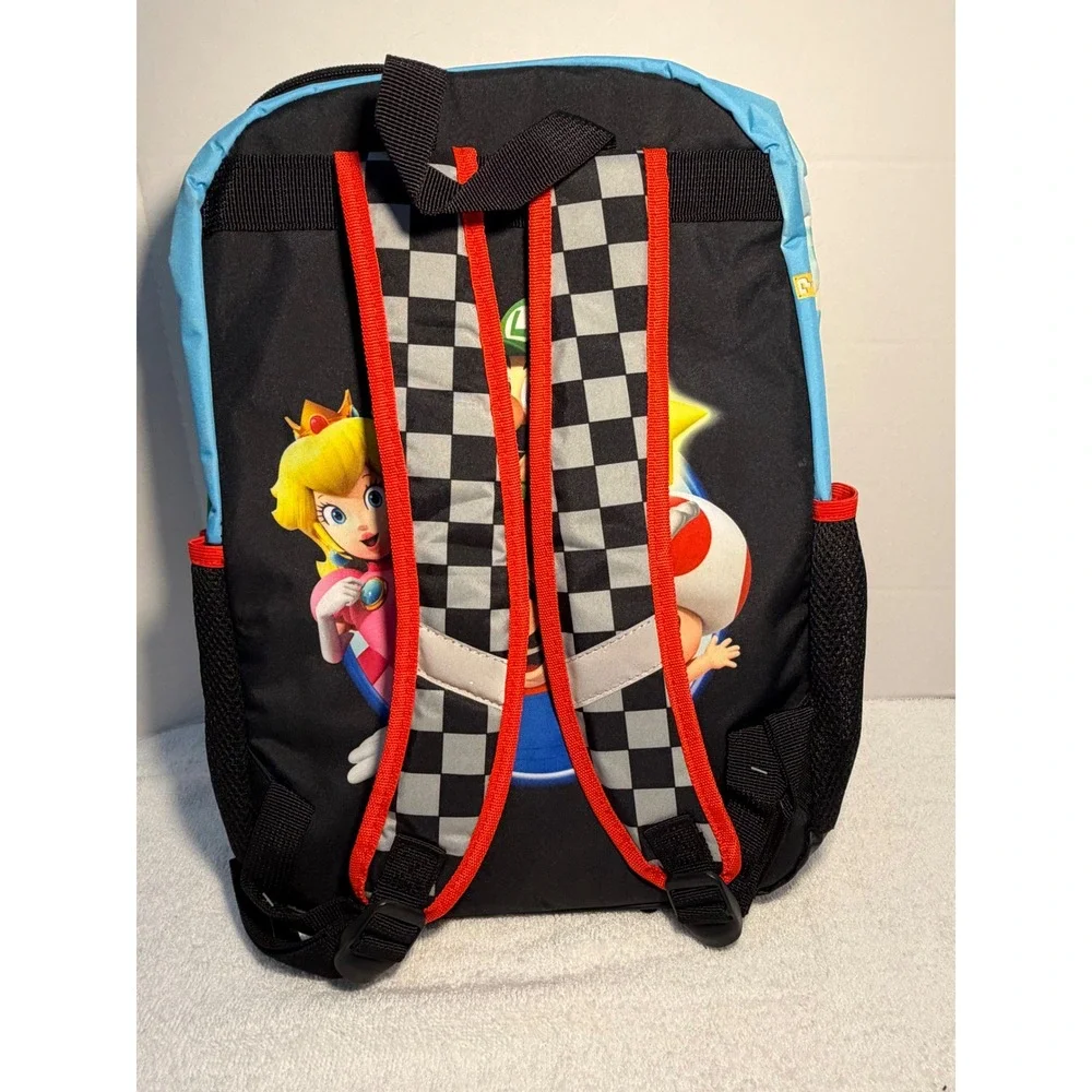 Nintendo Super Mario 4 Piece Backpack Set Lunch Bag Gadget Bag Lanyard New